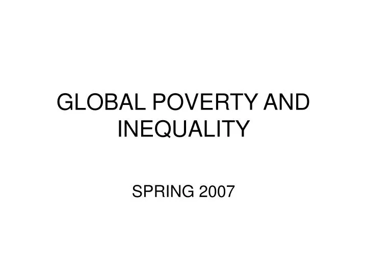 global poverty and inequality