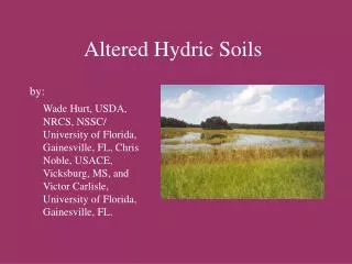 Altered Hydric Soils