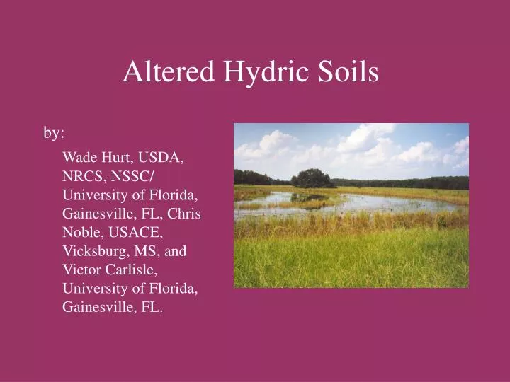 altered hydric soils