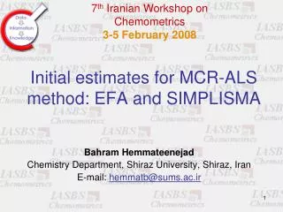 Initial estimates for MCR-ALS method: EFA and SIMPLISMA