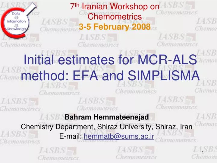 initial estimates for mcr als method efa and simplisma