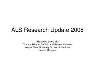 ALS Research Update 2008