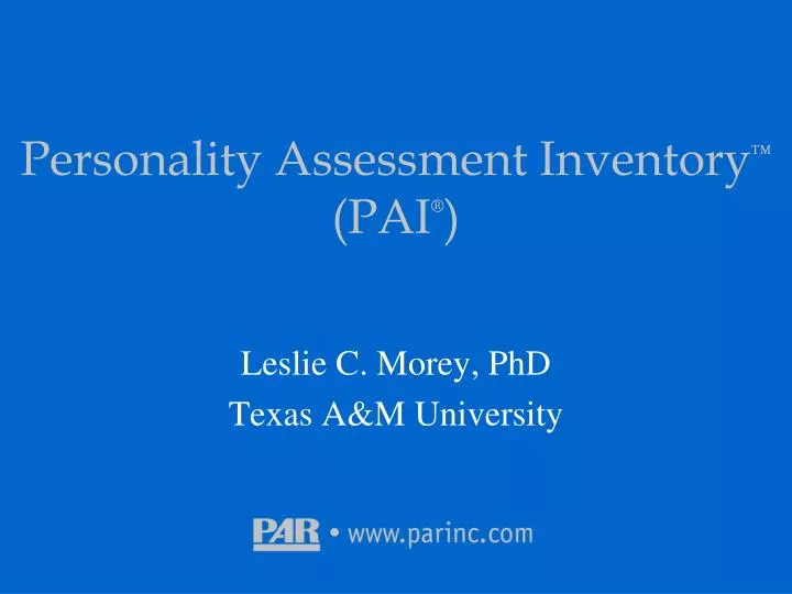 personality assessment inventory pai