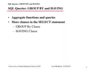 SQL Queries: GROUP BY and HAVING