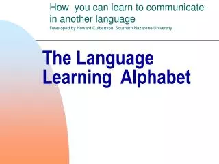 The Language Learning Alphabet