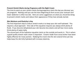 prevent stretch marks during pregnancy with the right cream