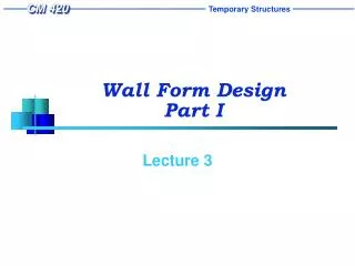 Wall Form Design Part I
