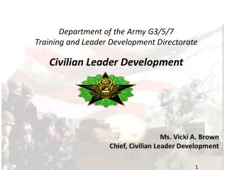Department of the Army G3/5/7 Training and Leader Development Directorate Civilian Leader Development