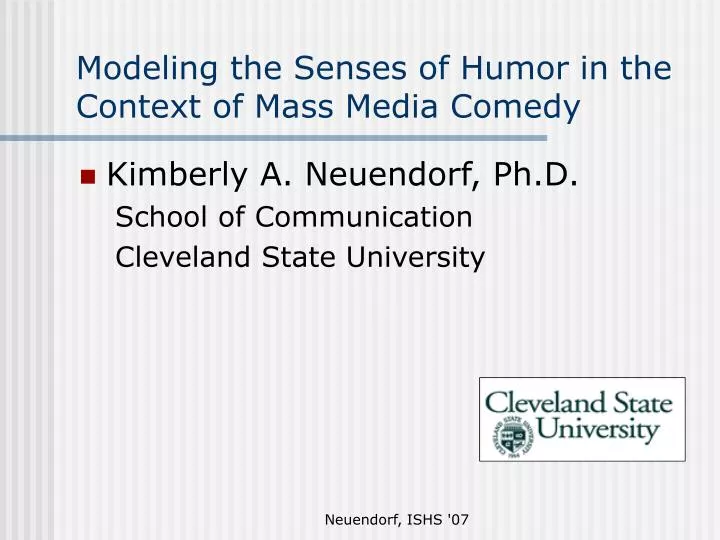 modeling the senses of humor in the context of mass media comedy