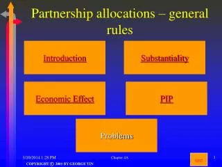 Partnership allocations – general rules