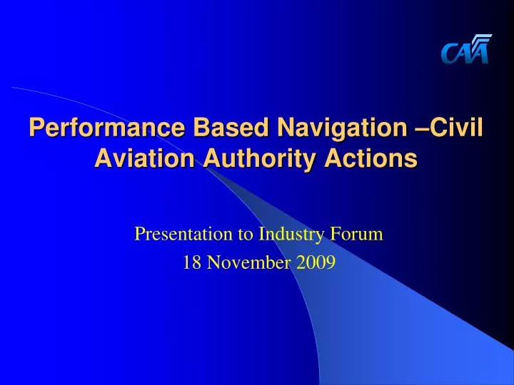 performance based navigation civil aviation authority actions
