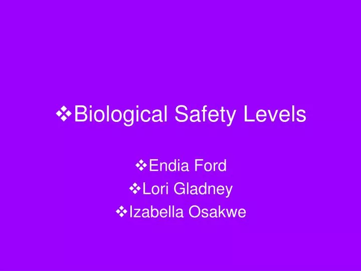 biological safety levels