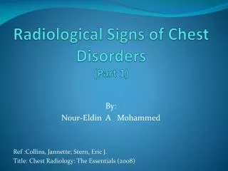 Radiological Signs of Chest Disorders (Part 1)