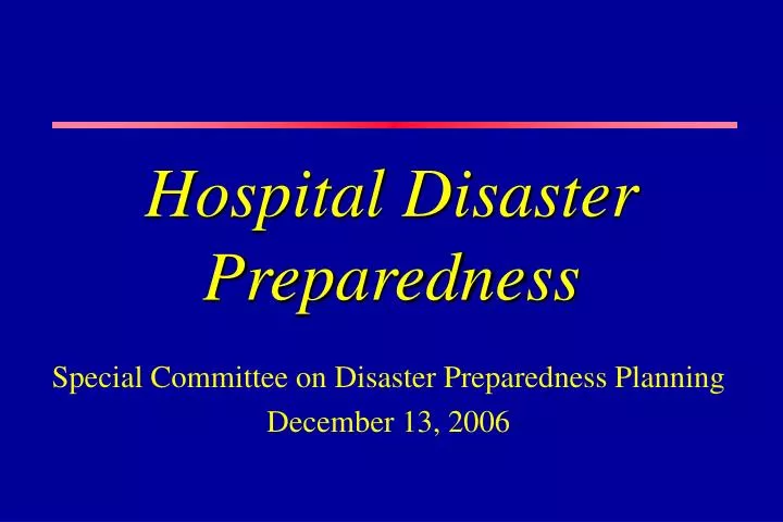 hospital disaster preparedness