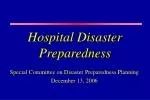 Hospital Disaster Preparedness - slide 1