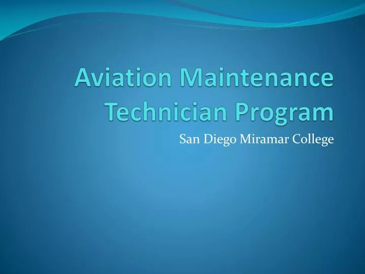aviation maintenance technician program