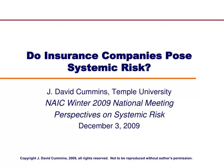 do insurance companies pose systemic risk