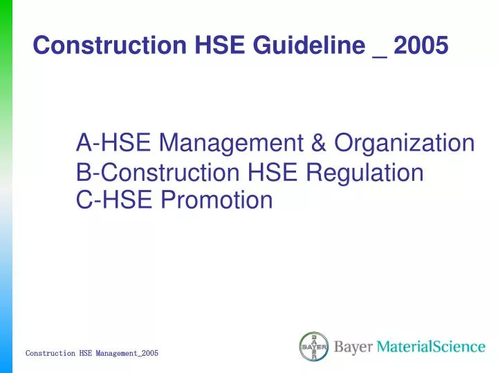construction hse guideline 2005