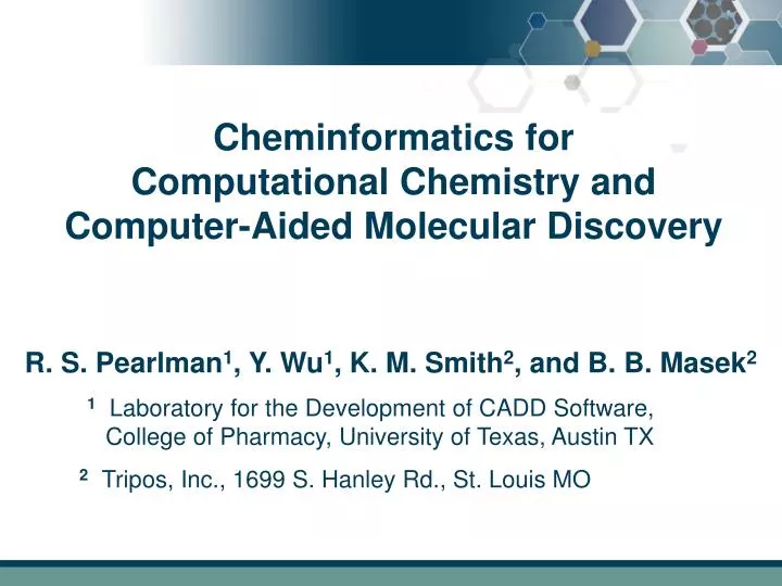 cheminformatics for computational chemistry and computer aided molecular discovery