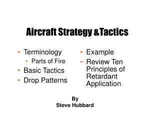 Aircraft Strategy &amp;Tactics