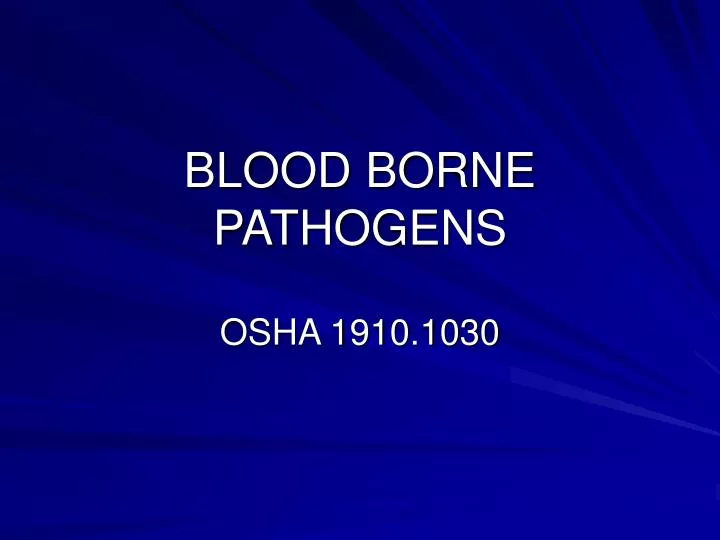 blood borne pathogens