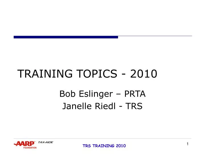 training topics 2010