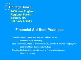 Financial Aid Best Practices