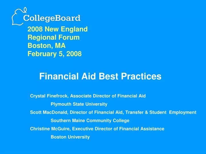 financial aid best practices