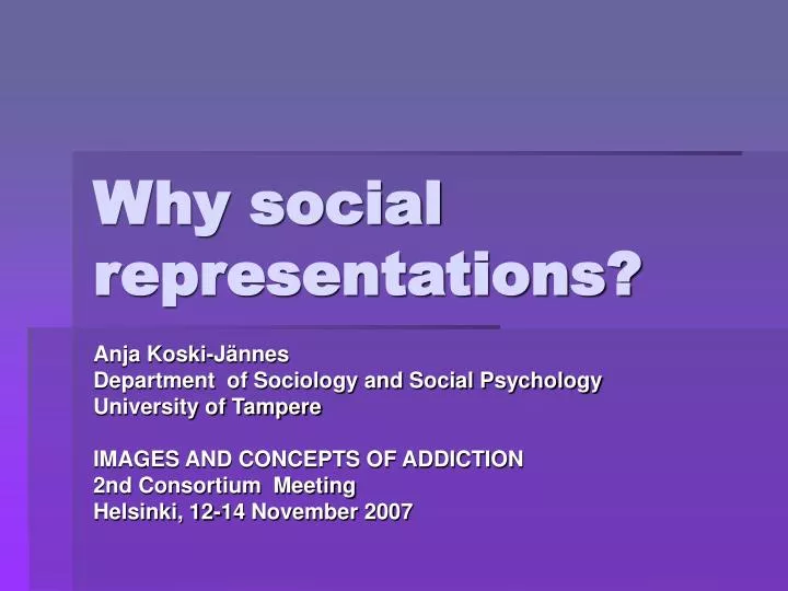 why social representations