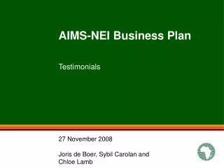 AIMS-NEI Business Plan