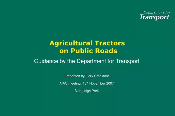 agricultural tractors on public roads