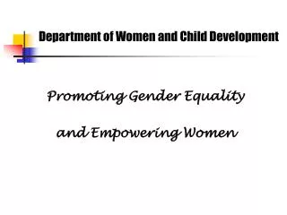 Department of Women and Child Development