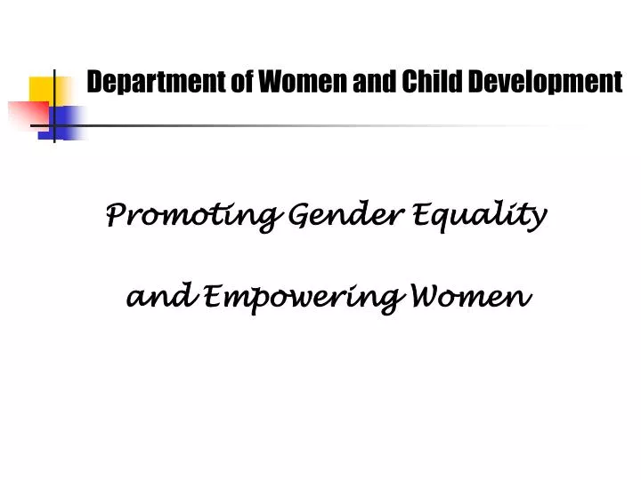 department of women and child development