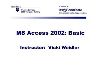 MS Access 2002: Basic