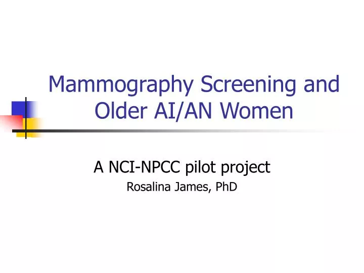 mammography screening and older ai an women