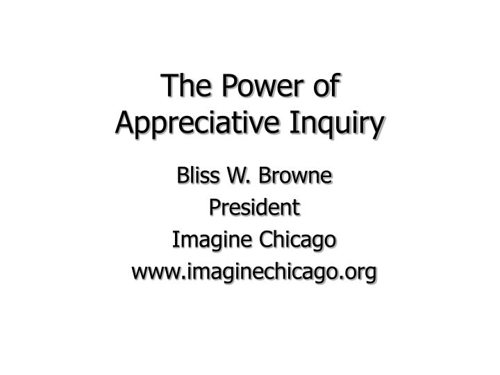 the power of appreciative inquiry