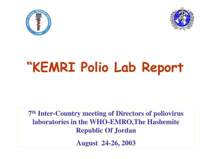kemri polio lab report