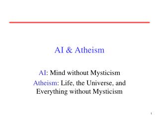 AI &amp; Atheism