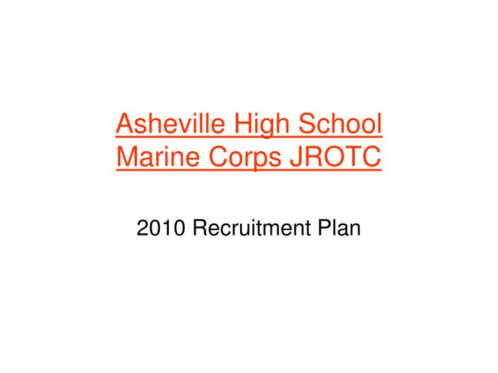 asheville high school marine corps jrotc