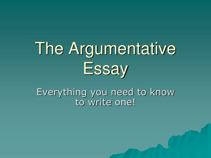 the argumentative essay