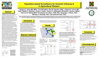 Population-based Surveillance for Zoonotic Influenza A in Agricultural Workers