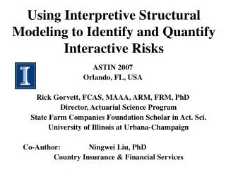 Using Interpretive Structural Modeling to Identify and Quantify Interactive Risks