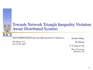 Towards Network Triangle Inequality Violation Aware Distributed Systems
