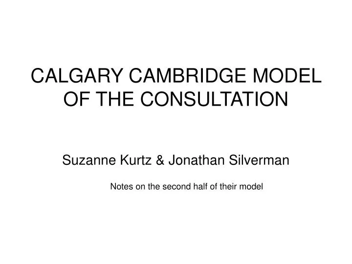 calgary cambridge model of the consultation
