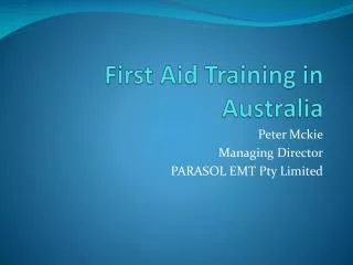 First Aid Training in Australia