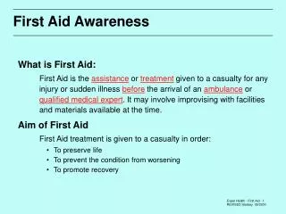 First Aid Awareness