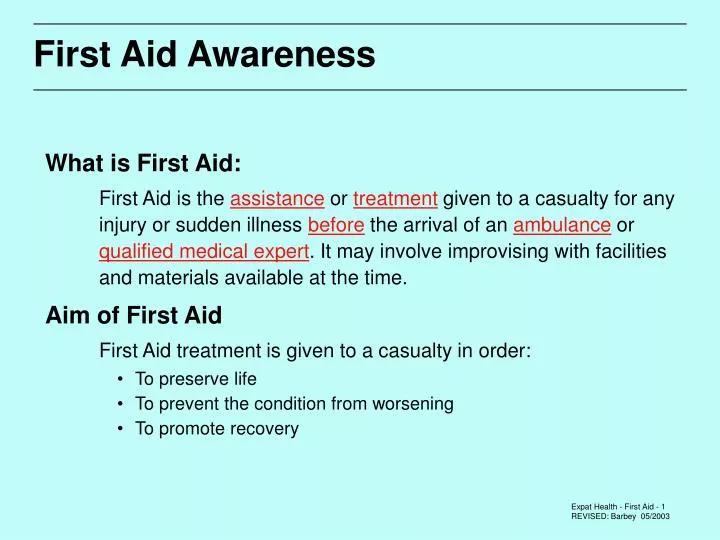 first aid awareness