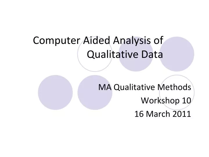 computer aided analysis of qualitative data