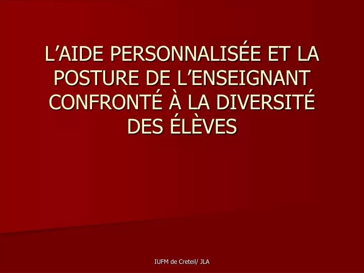 l aide personnalis e et la posture de l enseignant confront la diversit des l ves