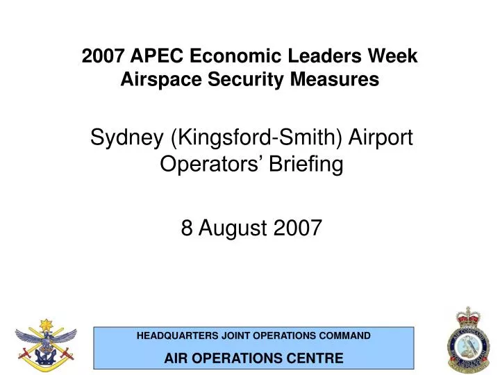 2007 apec economic leaders week airspace security measures